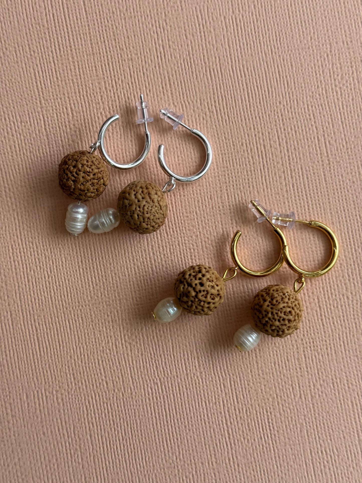 Quondong + pearl Hoops
