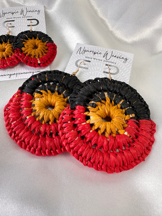 Weaved Aboriginal Flag Earrings