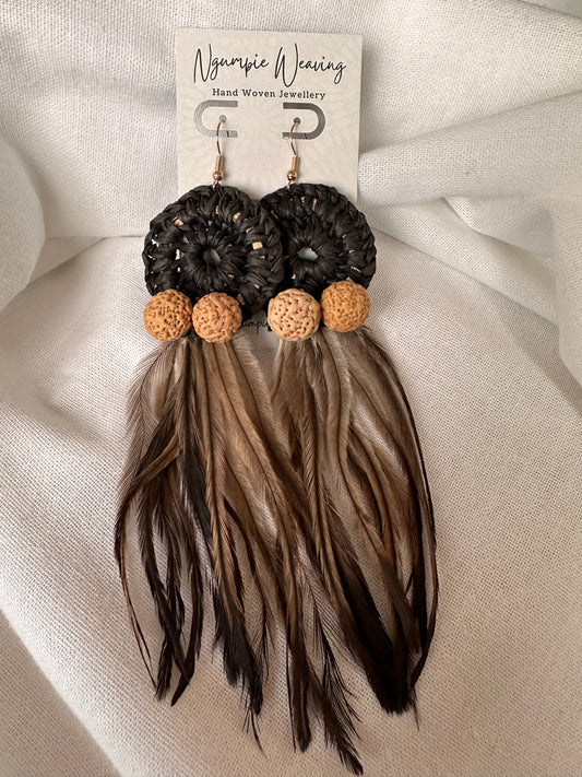 Mini Blak Goddess Earrings .