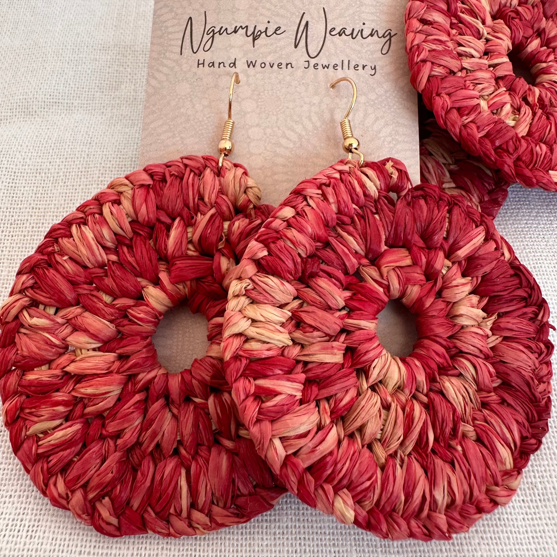 Woven earrings on sale