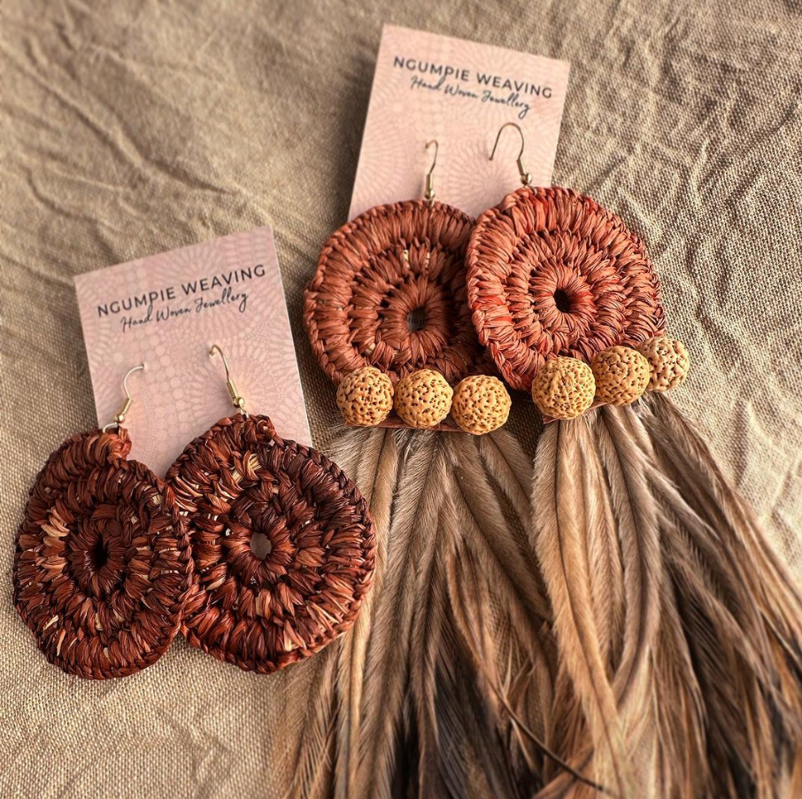 Indigenous hand woven earrings  Dreamtime Artistry